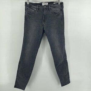 𝅺frame Denim Le High Skinnyin grey black  stretch sz 28